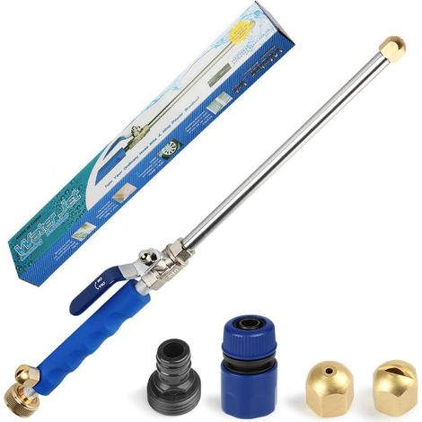 Jet Pressure Washer, High Pressure Hose Nozzle, Pressure Washer Lance, Expandable Garden Hose End, Window Cleaning Sprayer (Blue) (1/5)