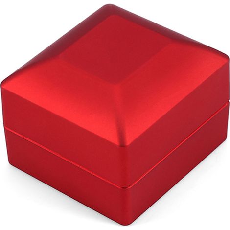 Boîte de Rangement à LED pour Bijoux - Écrin à Bague Lumineux Rouge Cadeau (1/5)
