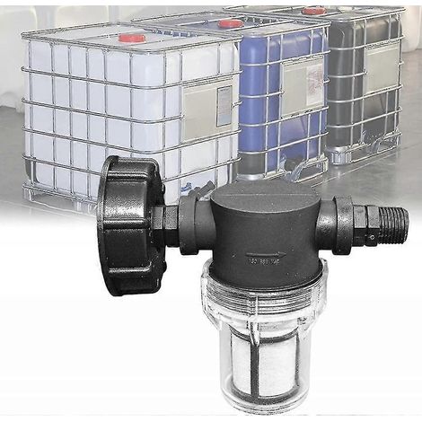 Adaptateur de robinet compatible pour réservoir de 1000 L avec fonction de filtration, adaptateur pour réservoir d'eau IBC S60x6 (filetage extérieur 1/2'') (1/5)