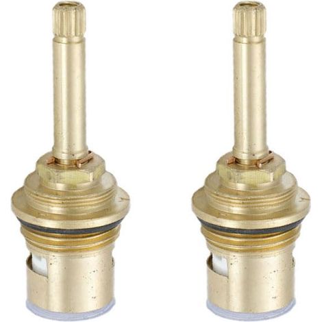 Lot de 2 cartouches de robinet 25 mm - Tige laiton - Pièces détachées pour robinet de salle de bain et cuisine - Couleur aléatoire (70 mm) (1/5)