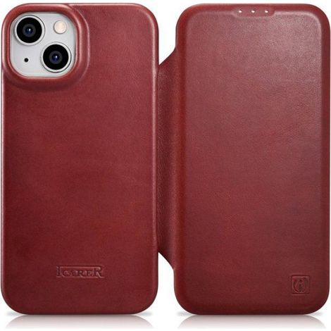 Etui Cuir iPhone 14 Plus - Rabat Magnétique MagSafe - Protection Intégrale Écran et Appareil Photo - Poche Cartes Intérieure - Cuir Vachette 100 % - Unité (1/5)
