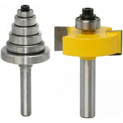 Fraise à feuillure à tige de 8 mm avec 6 roulements pour plusieurs profondeurs 28,6 mm 22,2 mm 19,05 mm 15,9 mm 12,7 mm 9,52 mm Outil de menuiserie (1/5)