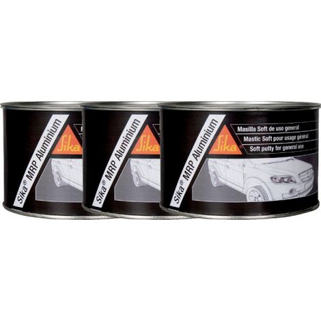 Set di 3 stucchi fini in alluminio per riparazioni di carrozzeria - SIKA MRP Aluminium - Grigio - 2,5kg