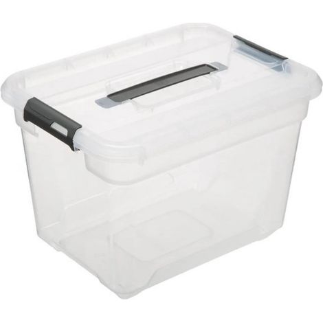 Boîte de rangement 5Five avec couvercle - Boîte de rangement - 18 litres - 39 x 29 x 27 cm - plastique - transparent (1/5)