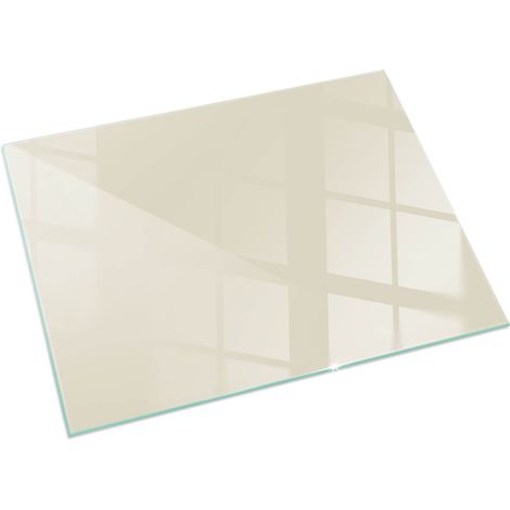 Plaque de protection en verre trempé pour cheminée protection contre les étincelles Couleur Beige 120x80 cm (1/5)