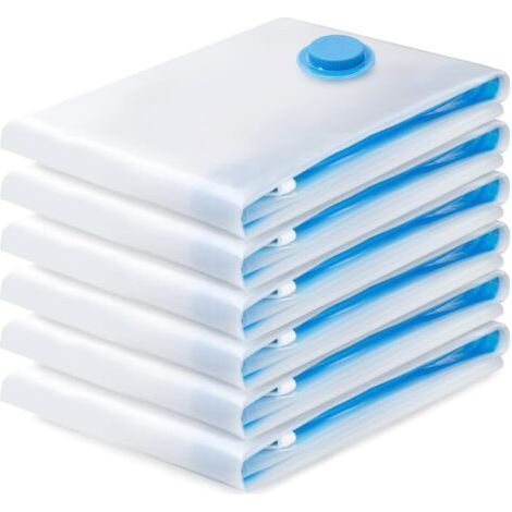 Sac de Rangement Sous Vide 6PCS,Sac sous vide Vetement Aspirateur,Compression Housse Aspirable Rangement Réutilisable pour Literie, Vêtements, Couettes, Matelas,Tente et Voyages(70 50CM) (1/5)