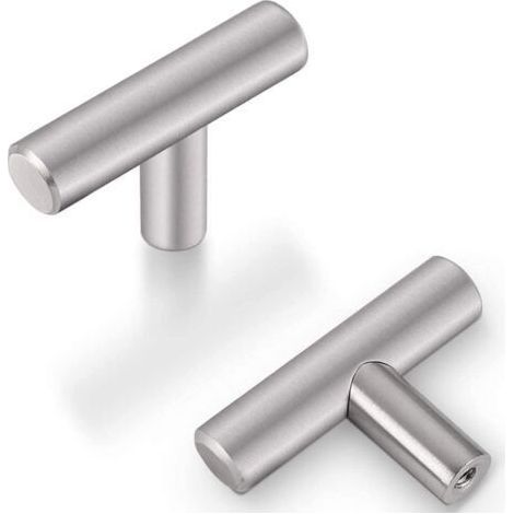 Lot de 20 Poignées de Meuble en Acier Inoxydable Argenté Trou Unique Pour Porte D'Armoire (1/5)
