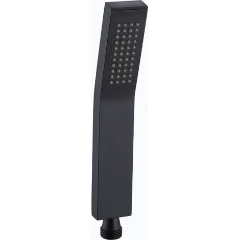 Pommeau de douche à main, pommeau de douche carré pour salle de bain, G1/2 po, noir mat (1/5)