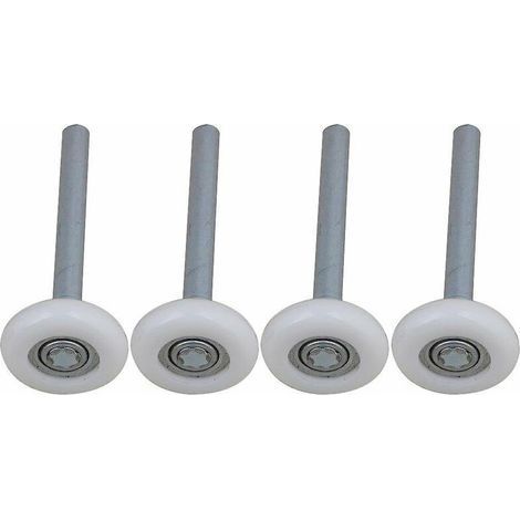Lot de 4 roulettes de porte de garage en nylon à roulement à billes scellé avec tige de 115 mm (1/5)