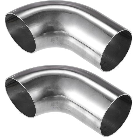 Coude Tuyau 90° 2Pcs Pour Système Échappement Acier Inoxydable (1/5)