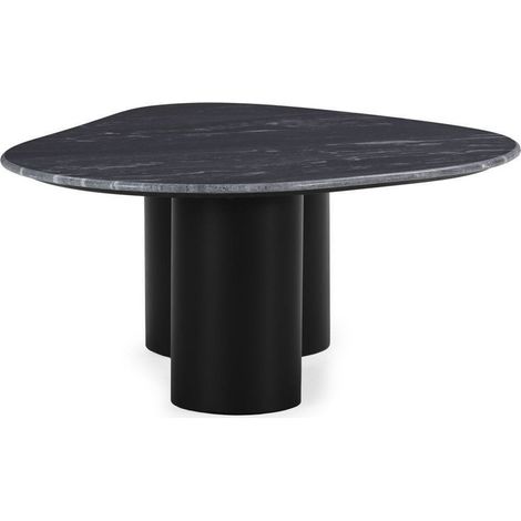 Table basse marbre et métal contemporaine - plombé et noir (1/5)