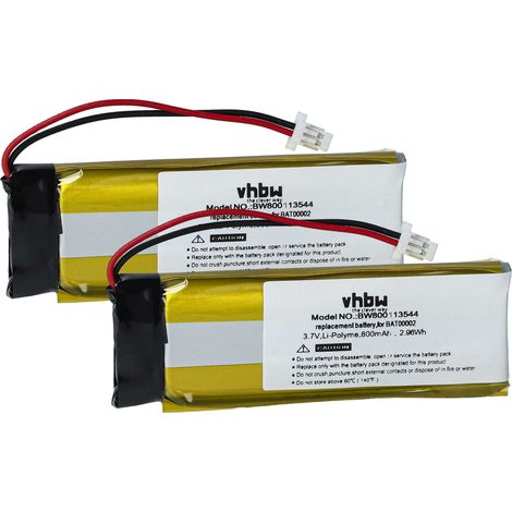 vhbw 2x batería compatible con Cardo G4, G9x, G9, Scala Rider G9, Scala Rider G4 navegador, navi, GPS (800 mAh, 3,7 V, Li-poli)