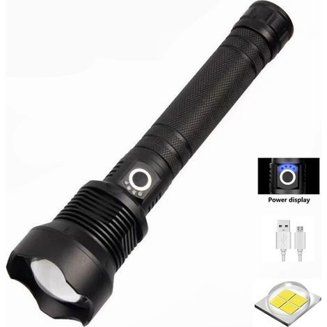90000 Lumen LED-Taschenlampe, die leistungsstärkste USB-Taschenlampe, 26650-Akku, XHP70, XHP50, Jagd, P70-Taschenlampe (1/4)