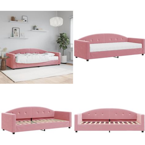 vidaXL Tagesbett mit Matratze Rosa 80x200 cm Samt (1/5)