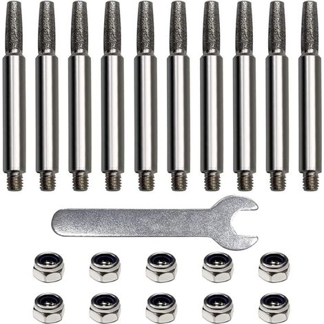 Confezione da 10 affilacatene, affilacatene, kit di accessori per affilatura motosega (4,8 mm)