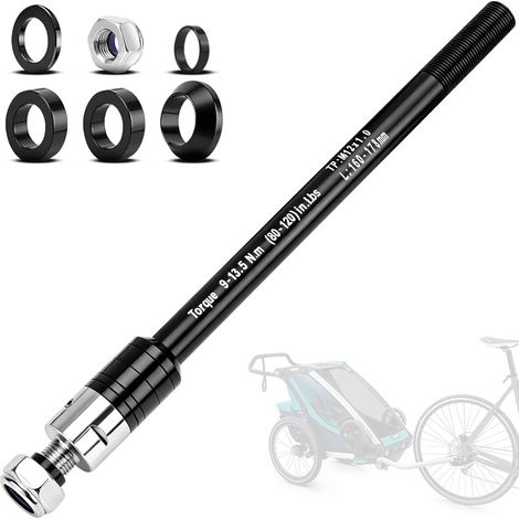 Remorque de vélo M12 x 1,0 (160-178 mm)  Axe enfichable avec adaptateur d'essieu de vélo (1/5)