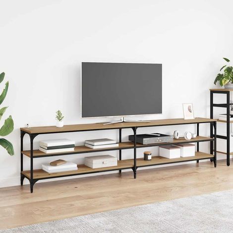 Meuble TV-Banc TV-Meuble Télé Chêne artisanal 200 x 30 x 50 cm (1/5)