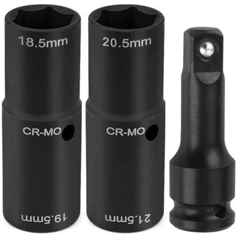 Douille pour écrou de roue 19,5 18,5 20,5 21,5 mm clé à écrou de roue à double tête pour écrou Ford, jeu de douilles à chocs pour jantes en acier au chrome-molybdène 1/2\