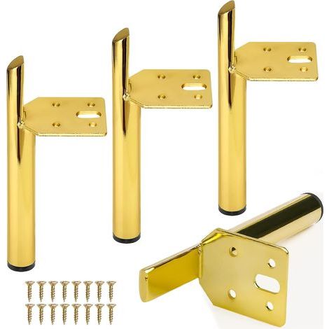 Möbelstücke aus Metall, 4 Stück, einfache Installation durch vorherige Installation für Schränke, Tische, Canapés, Liegestühle in schwarzer Farbe und mehr (1/5)
