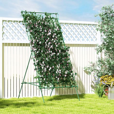 Traliccio in acciaio per piante rampicanti, antiruggine, a forma di A, 101x133x227 cm, verde.