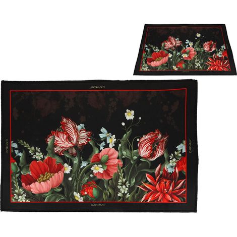 Alfombra de noche Carmani, 60x40cm - flores (1/2)