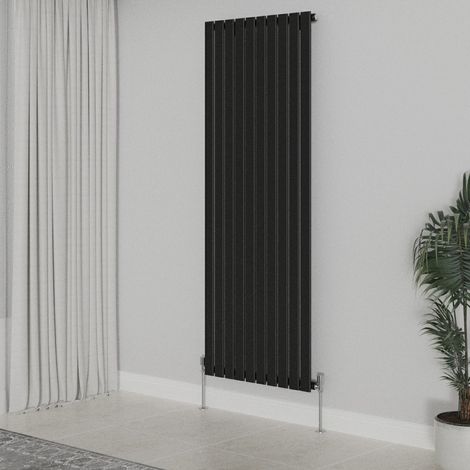 WarmeHaus Vertical 1800x680mm Flat Panel Radiator Black Single (1/5)