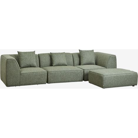 SKLUM Cardea 3-teiliges modulares Sofa mit gepolstertem Hocker                                   