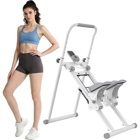 Stepper d'escalade Formill QK-7906 Pliable Guidon Réglabl, Écran LED 3 niveaux d’inclinaison,150kg Acier Antidérapant,Blanc (1/5)