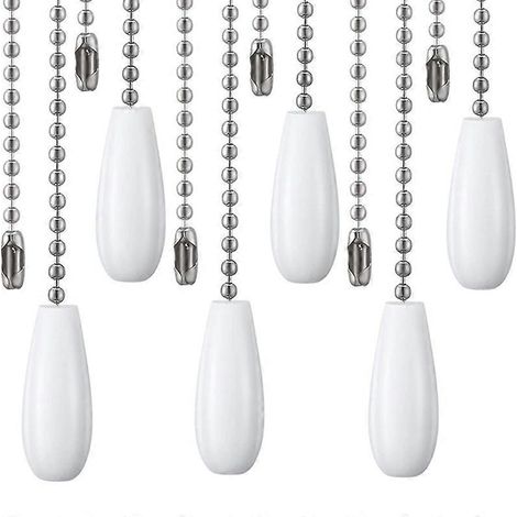 Lot de 6 chaînettes de ventilateur de plafond en bois avec rallonge pour suspension et lampe. (1/5)