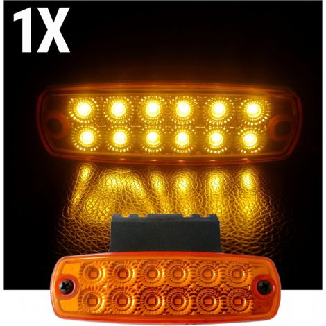 Marqueur LED, feu de gabarit LED, Tokos, orange, avec support, étanche, 12V–24V pour camions, bus, fourgons, remorques, plateaux