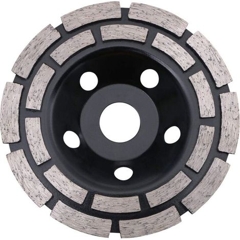 Disque diamant 125 mm – Alésage 22,2 mm – Double rangée pour meulage béton, granit et pierre – Vitesse max 12 250 tr/min (1/5)