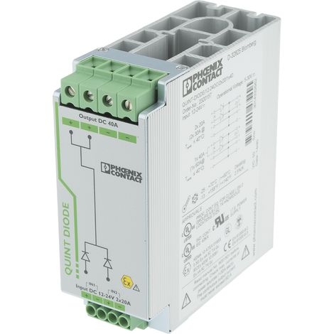 Module à diode pour rail DIN pour Unité de rail DIN, QUINT-DIODE/12-24DC/2X20/1X40 ( Prix pour 1 )