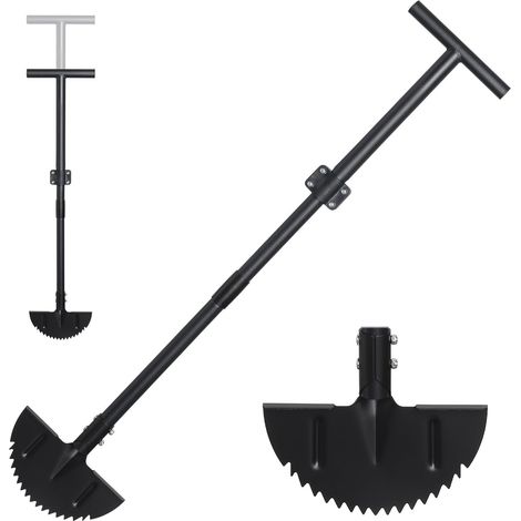 Coupe-bordures de pelouse, outil manuel de délimitation de gazon avec manche réglable 86-106cm, coupe-bordures de jardin noir, coupe-bordures de pelouse à demi-lune aiguisé pour (1/5)