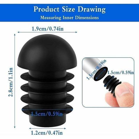 Lot de 50 embouts ronds de protection pour pieds de chaise – Caoutchouc noir – Diamètre 19mm – Ajustement parfait pour meubles (1/3)