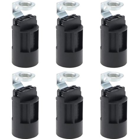 6pcs E14 Bougie Ampoule Titulaire 250V 2A Base de Lampe en Plastique Support de Douille de Lampe pour Fabrication de Lampes Lustre Restauration Lampe Projet de Finition (1/5)