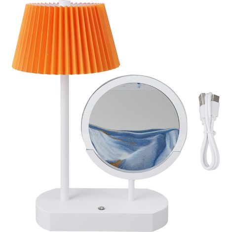 Lampe de bureau artistique à sable mouvant, sans fil, à commande tactile, intensité variable, 3 couleurs, idéale pour la chambre ou le salon. (1/5)