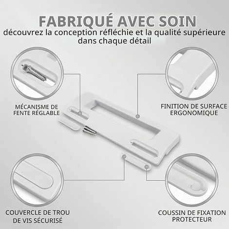 Universal Fridge Freezer Handle, Adjustable Spacer, 9-16 cm, Replacement Handle Plastic, Easy Installation (1 Piece, White) (1/3)