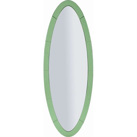Spiegel Trakai, Oval, Wandtyp, Struktur Transparent, 55x150h cm Grün