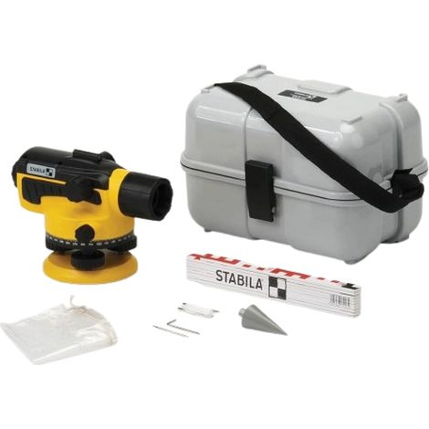 Stabila Optisches Nivellier OLS 26, 6-teiliges Set, Tragekoffer, Geo-Maßstab (1/4)