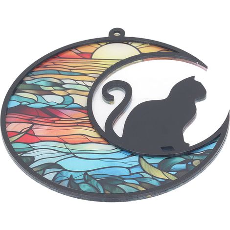 Gedenk-Sonnenfänger für Katzen, Buntglasfenster, farbenfroh, UV-bedruckt, Acryl-Hängeornamente zum Gedenken an verstorbene Katzen, Typ TYU404 (1/5)