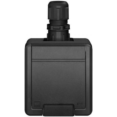 Prise de surface simple Aquant 2K avec mise à la terre 2P+Z IP65 anthracite 5041-67