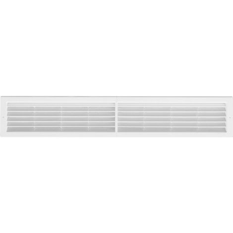 First – Grille aération VMC encastrable avec filet anti-insectes – Dimensions L 706 x H 130 mm – Trou 672 x 96 mm – ABS blanc pour ventilation intérieure et extérieure