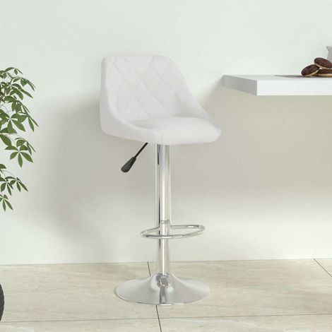 vidaXL Taburete de cocina cuero sintético blanco (1/5)