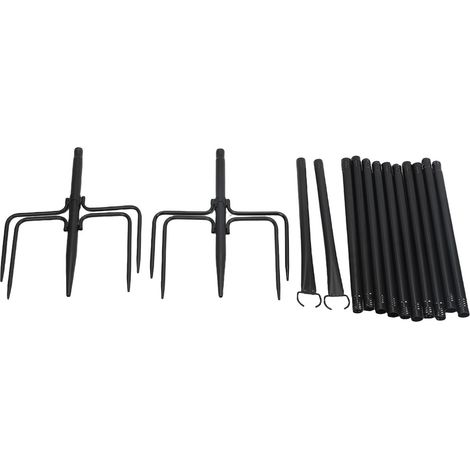 Poteau lumineux en métal antirouille de 10 pieds, support extérieur pour terrasse, Patio, jardin, arrière-cour, 2 pièces (1/4)