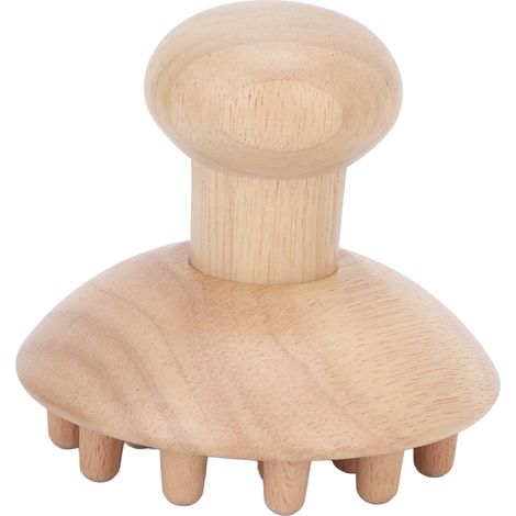 Appareil de massage en bois en forme de champignon, soulage les douleurs musculaires et procure une thérapie par points d'acupuncture. (1/4)