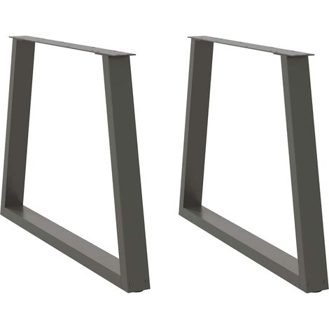 Lot de 2 pieds de table à manger en V design moderne ajustable 90 x 72 cm en acier anthracite