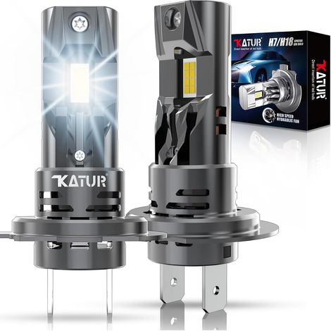 H7 LED Bulb 30000LM 6000K White 100W H7 LED Car Bulb Plug and Play Size 1:1 (Pack of 2) (1/5)