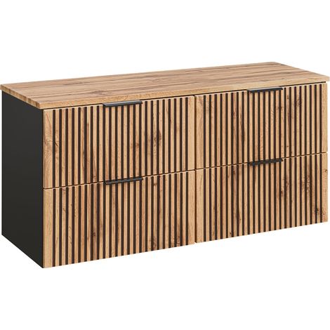 Petits-Meubles – Meuble sous-vasque 120cm – Plan de toilette inclus – 2 tiroirs avec fermeture silencieuse – Bois certifié FSC et MDF 16mm (1/5)