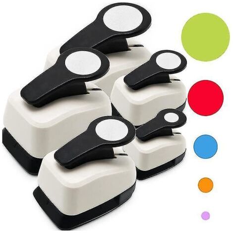 Perforatrice ronde, perforatrice à trous ronds, perforatrices rondes pour loisirs créatifs, perforatrice à papier ronde, lot de 5 de couleurs différentes (1/5)