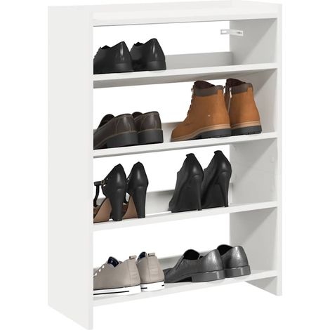 Schuhregal Weiß 60x25x81 cm Holzwerkstoff